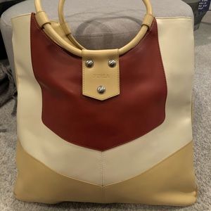 VINTAGE FURLA TRI COLORED TOTE BAG